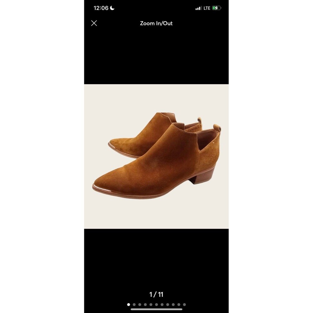 Marc Fisher Brown Suede Pointy Toe LTD Yamir Western Ankle Booties MSRP $179